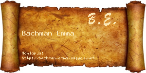 Bachman Emma névjegykártya